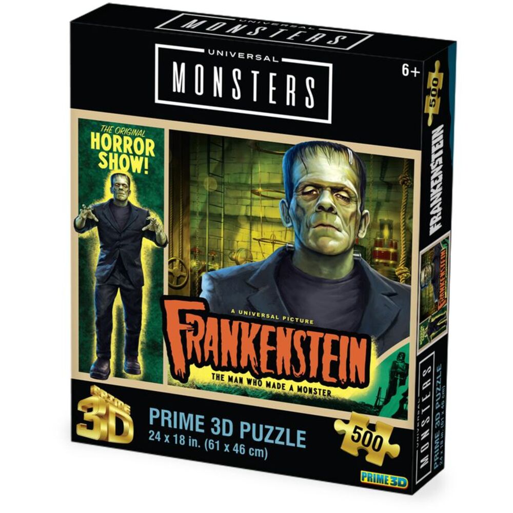 Universal Monsters Frankenstein 24x18 Lenticular 3D Puzzle AE Exclusive